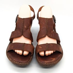 Born Ghita Brown Leather Sandals Women's Size 11